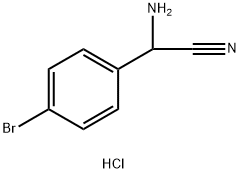 Benzeneacetonitrile, α-amino-4-bromo-, hydrochloride (1:1) Structure