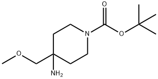 1-Piperidinecarboxylic acid, 4-amino-4-(methoxymethyl)-, 1,1-dimethylethyl ester Structure