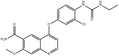 6-Quinolinecarboxamide, 4-[3-chloro-4-[[(ethylamino)carbonyl]amino]phenoxy]-7-methoxy- 구조식 이미지
