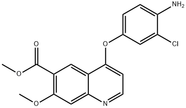 6-Quinolinecarboxylic acid, 4-(4-amino-3-chlorophenoxy)-7-methoxy-, methyl ester Structure