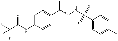 2,2,2-trifluoro-N-[4-[(Z)-C-methyl-N-[(4-methylphenyl)sulfonylamino]carbonimidoyl]phenyl]acetamide 구조식 이미지