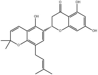 [2,6'-Bi-2H-1-benzopyran]-4(3H)-one, 5,5',7-trihydroxy-2',2'-dimethyl-8'-(3-methyl-2-buten-1-yl)-, (2S)- Structure