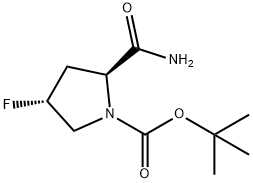 1-Pyrrolidinecarboxylic acid, 2-(aminocarbonyl)-4-fluoro-, 1,1-dimethylethyl ester, (2S,4R)- Structure