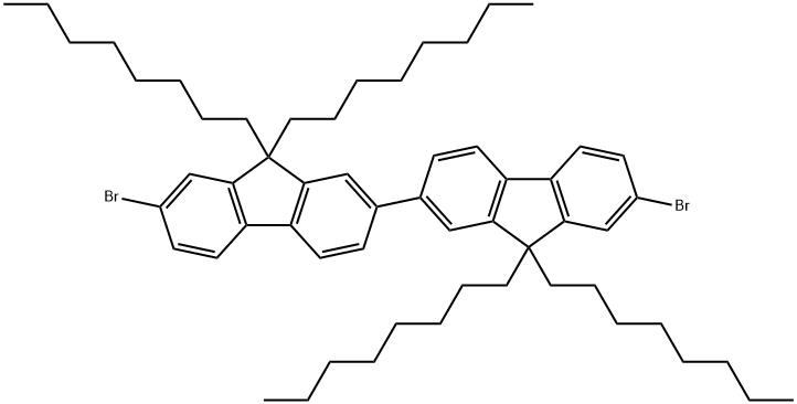 7,7'-dibromo-9,9,9',9'-tetraoctyl-9H,9'H-2,2'-bifluorene  구조식 이미지