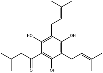 1-Butanone, 3-methyl-1-[2,4,6-trihydroxy-3,5-bis(3-methyl-2-buten-1-yl)phenyl]- Structure