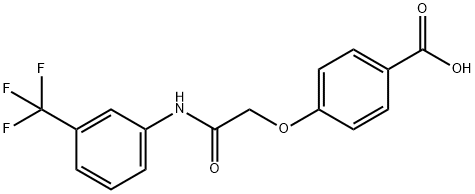 Benzoic acid, 4-[2-oxo-2-[[3-(trifluoromethyl)phenyl]amino]ethoxy]- Structure