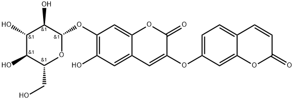 demethyldaphnoretin-7-O-glucoside Structure