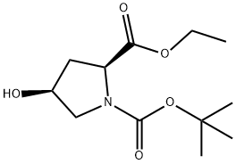 1,2-Pyrrolidinedicarboxylic acid, 4-hydroxy-, 1-(1,1-dimethylethyl) 2-ethyl ester, (2S,4S)- Structure