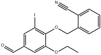 Benzonitrile, 2-[(2-ethoxy-4-formyl-6-iodophenoxy)methyl]- 구조식 이미지