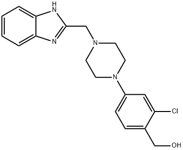 Benzenemethanol, 4-[4-(1H-benzimidazol-2-ylmethyl)-1-piperazinyl]-2-chloro- 구조식 이미지