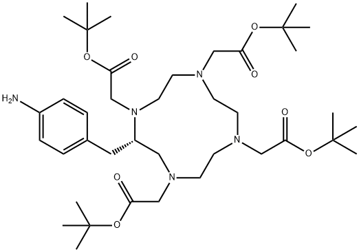 penta-t-butyl ((S)-2-(4-aminobenzyl)-1,4,7,10-tetraazacyclododecane-N,N’,N”,N”’-tetraacetic acid) Structure