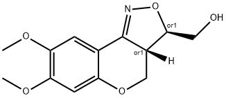 3H-[1]Benzopyrano[4,3-c]isoxazole-3-methanol, 3a,4-dihydro-7,8-dimethoxy-, (3R,3aS)-rel- Structure