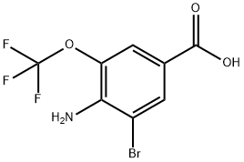 Benzoic acid, 4-amino-3-bromo-5-(trifluoromethoxy)- Structure