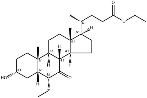 (3α,5β,6α)-6-ethyl-3-hydroxy-7-oxo-cholan-24-oicacid ethylester Structure