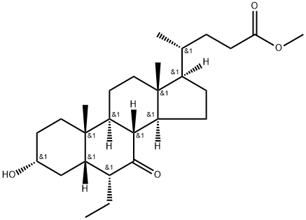 (3α,5β,6α)-6-에틸-3-하이드록시-7-옥소-콜란-24-오산메틸에스테르(BTC-C1) 구조식 이미지