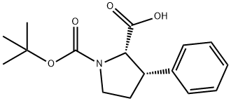 (2S,3S)-1-(tert-butoxycarbonyl)-3-phenylpyrrolidine-2-carboxylic acid Structure