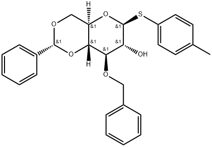 4-Methylphenyl 3-O-benzyl-4,6- O-benzylidene-1-thio-β-D-gluco- pyranoside Structure