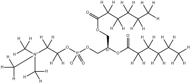 1,2-dihexanoyl-d22-sn-glycero-3-phosphocholine-1,1,2,2-d4-N,N,N-triMethyl-d9 Structure