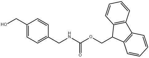 Carbamic acid, N-[[4-(hydroxymethyl)phenyl]methyl]-, 9H-fluoren-9-ylmethyl ester 구조식 이미지