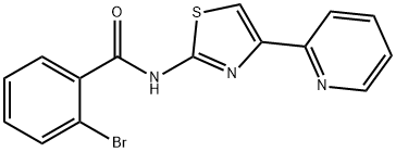 2-Bromo-N-[4-(2-pyridinyl)-1,3-thiazol-2-yl]benzamide 구조식 이미지