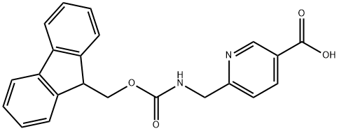 3-Pyridinecarboxylic acid, 6-[[[(9H-fluoren-9-ylmethoxy)carbonyl]amino]methyl]- Structure