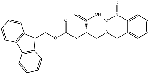 L-Cysteine, N-[(9H-fluoren-9-ylmethoxy)carbonyl]-S-[(2-nitrophenyl)methyl]- Structure