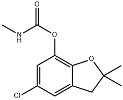 7-Benzofuranol, 5-chloro-2,3-dihydro-2,2-dimethyl-, 7-(N-methylcarbamate) Structure