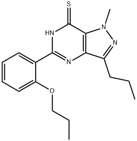 7H-Pyrazolo[4,3-d]pyrimidine-7-thione, 1,6-dihydro-1-methyl-5-(2-propoxyphenyl)-3-propyl- Structure