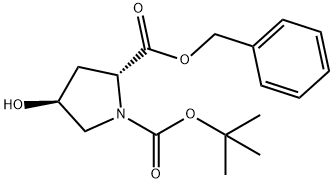 1,2-Pyrrolidinedicarboxylic acid, 4-hydroxy-, 1-(1,1-dimethylethyl) 2-(phenylmethyl) ester, (2R,4S)- Structure