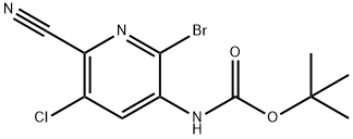 Carbamic acid, (2-bromo-5-chloro-6-cyano-3-pyridinyl)-, 1,1-dimethylethyl ester (9CI) Structure