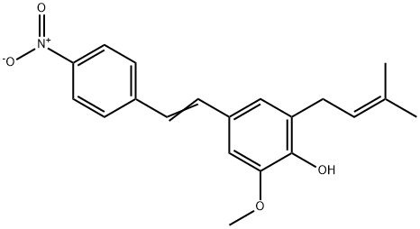 2-Methoxy-6-(3-methyl-2-buten-1-yl)-4-[2-(4-nitrophenyl)vinyl]phenol 구조식 이미지