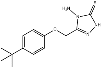 3H-1,2,4-Triazole-3-thione, 4-amino-5-[[4-(1,1-dimethylethyl)phenoxy]methyl]-2,4-dihydro- Structure