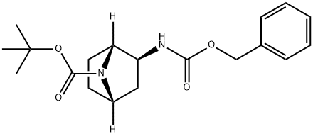 7-Azabicyclo[2.2.1]heptane-7-carboxylic acid, 2-[[(phenylmethoxy)carbonyl]amino]-, 1,1-dimethylethyl ester, (1R,2S,4S)- 구조식 이미지