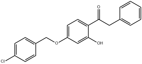 JR-6989, 1-(4-(4-Chlorobenzyloxy)-2-hydroxyphenyl)-2-phenylethanone, 97% 구조식 이미지