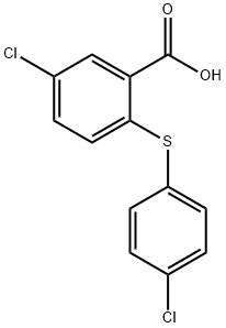 Benzoic acid, 5-chloro-2-[(4-chlorophenyl)thio]- Structure