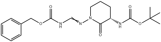 Carbamic acid, [[(3S)-3-[[(1,1-dimethylethoxy)carbonyl]amino]-2-oxo-1-piperidinyl]iminomethyl]-, phenylmethyl ester (9CI) Structure