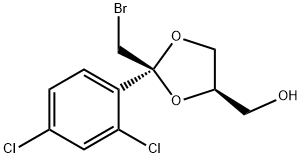 1,3-Dioxolane-4-methanol, 2-(bromomethyl)-2-(2,4-dichlorophenyl)-, (2S,4R)- 구조식 이미지