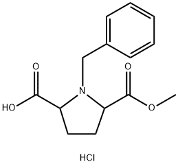 2,5-Pyrrolidinedicarboxylic acid, 1-(phenylmethyl)-, 2-methyl ester, hydrochloride (1:1) Structure