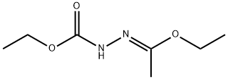 Hydrazinecarboxylic acid, (1-ethoxyethylidene)-, ethyl ester, (E)- (9CI) 구조식 이미지