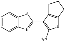 4H-Cyclopenta[b]thiophen-2-amine, 3-(2-benzothiazolyl)-5,6-dihydro- 구조식 이미지
