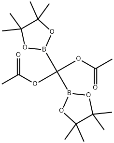 Methanediol, bis(4,4,5,5-tetramethyl-1,3,2-dioxaborolan-2-yl)-, diacetate (9CI) Structure