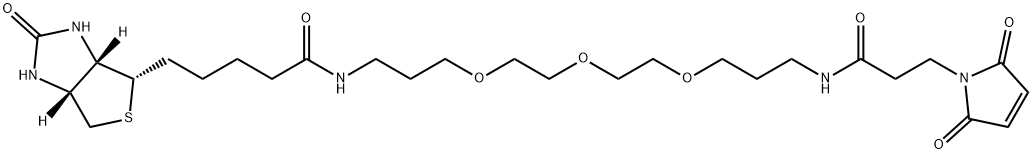 1H-Thieno[3,4-d]imidazole-4-pentanamide, N-[17-(2,5-dihydro-2,5-dioxo-1H-pyrrol-1-yl)-15-oxo-4,7,10-trioxa-14-azaheptadec-1-yl]hexahydro-2-oxo-, (3aS,4S,6aR)- Structure