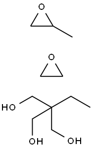 Oxirane, methyl-, polymer with oxirane, ether with 2-ethyl-2-(hydroxymethyl)-1,3-propanediol (3:1) 구조식 이미지