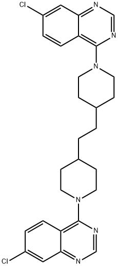 4,4'-(1,2-ETHANEDIYLDI-4,1-PIPERIDINEDIYL)BIS(7-CHLOROQUINAZOLINE) 구조식 이미지