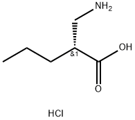 (R)-2-aminomethy-pentanoic aci-HCl 구조식 이미지