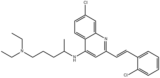 1,4-Pentanediamine, N4-[7-chloro-2-[(1E)-2-(2-chlorophenyl)ethenyl]-4-quinolinyl]-N1,N1-diethyl- 구조식 이미지