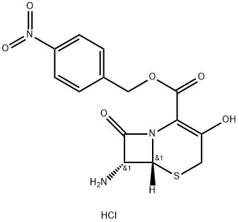 5-Thia-1-azabicyclo[4.2.0]oct-2-ene-2-carboxylic acid, 7-amino-3-hydroxy-8-oxo-, (4-nitrophenyl)methyl ester, monohydrochloride, (6R-trans)- (9CI) Structure