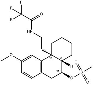 rel-2,2,2-Trifluoro-N-[2-[(4aR,10S,10aS)-1,3,4,9,10,10a-hexahydro-6-methoxy-10-[(methylsulfonyl)oxy]-4a(2H)-phenanthrenyl]ethyl]acetamide Structure