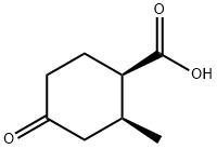 Cyclohexanecarboxylic acid, 2-methyl-4-oxo-, (1R-cis)- (9CI) Structure