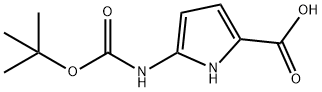 1H-Pyrrole-2-carboxylic acid, 5-[[(1,1-dimethylethoxy)carbonyl]amino]- 구조식 이미지